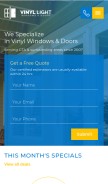 How vinyllight.ca looks like on a mobile device such as an iPhone.