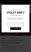 How violetgrey.com looks like on a mobile device such as an iPhone.