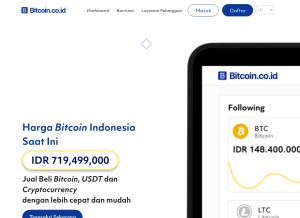 How vip.bitcoin.co.id looks like on a tablet such as an iPad.