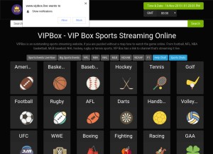 How vipbox.live looks like on a tablet such as an iPad.