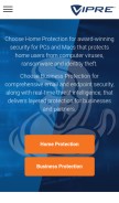 How vipre.com looks like on a mobile device such as an iPhone.