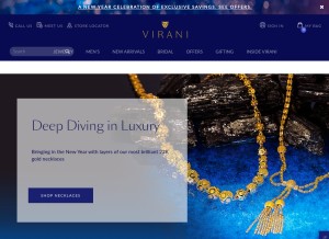How viranijewelers.com looks like on a tablet such as an iPad.
