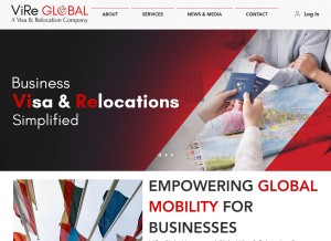 How vireglobal.com looks like on a tablet such as an iPad.