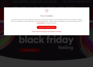 How virginmedia.com looks like on a tablet such as an iPad.