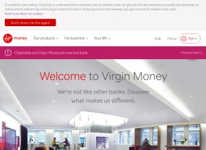 How virginmoney.com looks like on a tablet such as an iPad.