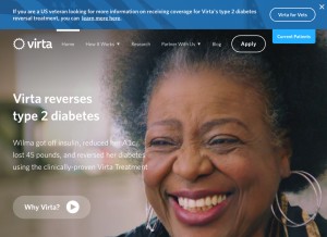 How virtahealth.com looks like on a tablet such as an iPad.