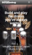 How virtualdrumming.com looks like on a mobile device such as an iPhone.