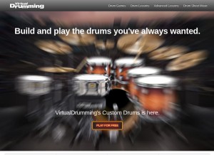 How virtualdrumming.com looks like on a tablet such as an iPad.