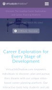 How virtualjobshadow.com looks like on a mobile device such as an iPhone.