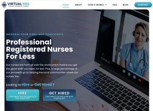 How virtualrns.com looks like on a tablet such as an iPad.