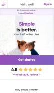 How virtuwell.com looks like on a mobile device such as an iPhone.