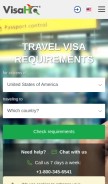 How visahq.com looks like on a mobile device such as an iPhone.