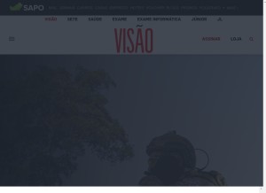 How visao.pt looks like on a tablet such as an iPad.
