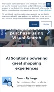 How visenze.com looks like on a mobile device such as an iPhone.