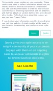 How visioncritical.com looks like on a mobile device such as an iPhone.