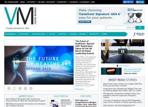 How visionmonday.com looks like on a tablet such as an iPad.