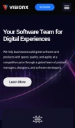 How visionx.io looks like on a mobile device such as an iPhone.