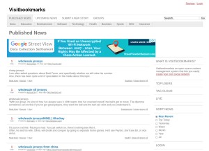 How visitbookmarks.com looks like on a tablet such as an iPad.