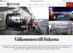 How visitdalarna.se looks like on a tablet such as an iPad.