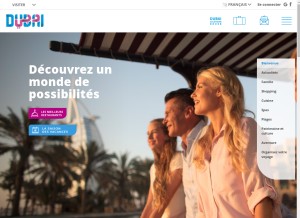 How visitdubai.com looks like on a tablet such as an iPad.