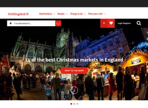 How visitengland.com looks like on a tablet such as an iPad.
