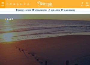How visitjacksonville.com looks like on a tablet such as an iPad.