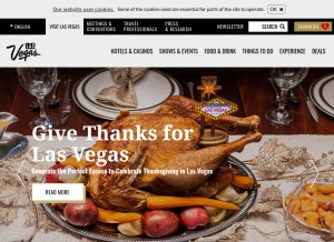 How visitlasvegas.com looks like on a tablet such as an iPad.