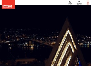 How visitnorway.com looks like on a tablet such as an iPad.