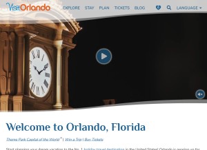 How visitorlando.com looks like on a tablet such as an iPad.