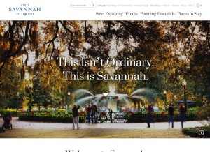 How visitsavannah.com looks like on a tablet such as an iPad.