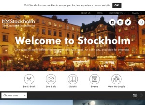 How visitstockholm.com looks like on a tablet such as an iPad.