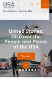 How visittheusa.com looks like on a mobile device such as an iPhone.