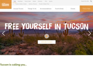 How visittucson.org looks like on a tablet such as an iPad.