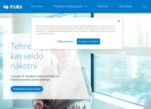 How visma.lv looks like on a tablet such as an iPad.
