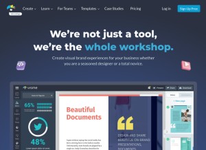 How visme.co looks like on a tablet such as an iPad.