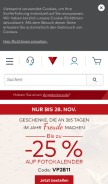 How vistaprint.de looks like on a mobile device such as an iPhone.