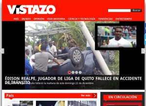 How vistazo.com looks like on a tablet such as an iPad.