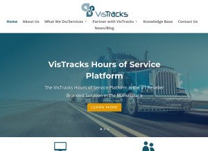 How vistracks.com looks like on a tablet such as an iPad.