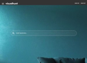 How visualhunt.com looks like on a tablet such as an iPad.