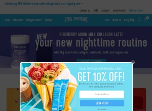 How vitalproteins.com looks like on a tablet such as an iPad.