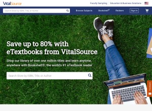 How vitalsource.com looks like on a tablet such as an iPad.