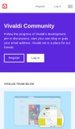 How vivaldi.net looks like on a mobile device such as an iPhone.