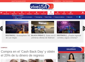 How viveusa.mx looks like on a tablet such as an iPad.