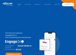 How vizury.com looks like on a tablet such as an iPad.