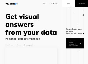 How vizydrop.com looks like on a tablet such as an iPad.