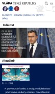 How vlada.cz looks like on a mobile device such as an iPhone.