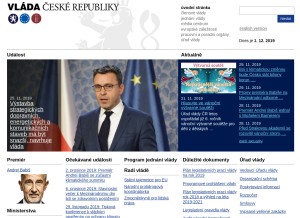 How vlada.cz looks like on a tablet such as an iPad.