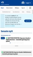 How vlt.se looks like on a mobile device such as an iPhone.