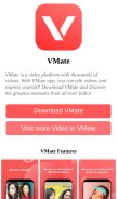 How vmate.com looks like on a mobile device such as an iPhone.