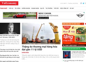 How vneconomy.vn looks like on a tablet such as an iPad.